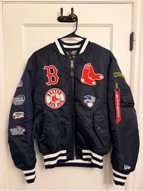BOSTON RED SOX + ALPHA INDUSTRIES + NEW ERA - MA-1 BOMBER JACKET
